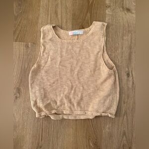 Free People Tan Sleeveless Knit Top